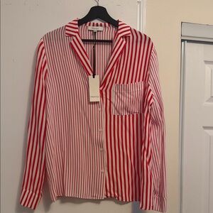 Red Striped Button Down Shirt